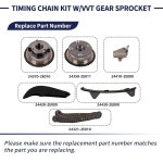 기아 쏘울 포르테 쿱 1.8L 2.0L 2011-2016용 VVT 기어 스프로킷... 타이밍 체인 키트, 현대 엘란트라 GT와 : 하이라이트스토어