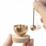 나무 받침대가 있는 싱잉볼, 사운드 힐링 명상볼, 휴식 요가 마음챙김, 홈 스튜디오 침실 장식용 : juhajuhajuha