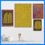 Yayoi Kusama 추상 미술 캔버스 포스터 인쇄 홈 벽 장식 현대 그림 거실 장식 : 더비타코어