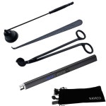 VAVICO 캔들 윅 트리머 커터 스너퍼 아크 라이터 세트 케어 키트 전기 플라즈마 USB 충전식 롱 방풍 스윅스 디퍼(매트 블랙) Gold... 