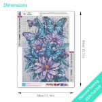 MBNTJHT DIY 성인 초보자를 위한 나비 다이아몬드 페인팅 키트 쉬운 꽃 라운드 드릴 아트 캔버스 및 보석 홈 벽 장식용 cm SFSU0 G7574... 
