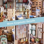 피피조이 북 눅 키트 - DIY 미니어처 하우스 닥터 클리닉 인형의 집 키트, 작은 책장 장식 크리에이티브 3D 나무 퍼즐, 가족, 친구를 위한 선물... 