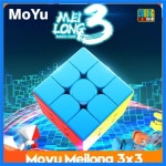Moyu Cubing 교실 Meilong 3/3C 3x3 매직 스티커없는 3 레이어 스피드 매직 큐브 어린이를위한 전문 퍼즐 장난감 : 라이트코