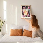 YEEH DIY 캔들 다이아몬드 아트 키트 원형 풀 드릴 반짝이는 장미 꽃 페인팅 그림 숫자 키트에 의한 성 홈 월 장식 S22X0 : 슈피츠 더리드