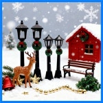 인형의 집 미니어처 크리스마스 공원 마을 가로등 인형 가로등 시골 장식 홈 장식 정원 장식품 : 썸머숍