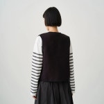 ORCIVAL 오르치발 / Womens Cotton Polyester Jacquared Collarless Best / 2컬러 / #OR-A0782 CJQ-R : 재패니네