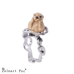 일본 팔나트폭 - 랏코 그루밍 링 / 그루밍하는 해달반지 / 동화 감성 액세서리 : 아코코룸