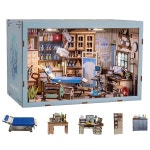 피피조이 북 눅 키트 - DIY 미니어처 하우스 닥터 클리닉 인형의 집 키트, 작은 책장 장식 크리에이티브 3D 나무 퍼즐, 가족, 친구를 위한 선물... 