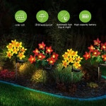 1개 LED 태양광 파티오 정원등 파티 정원 장식용 인공 잔디등 마당 난초등 Orange Red Warm Light : 생활노트