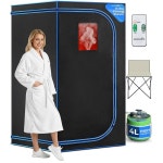 스티머가 박스 가정 9 휴대용 레벨 4L / 대형 내 9가지 장착된 접이식 리모컨 스파용 텐트 2 x 의자 가정용 열 사우나 스팀 SereneLife 1... 