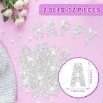DIY 데칼 실버 수리용 어플릭에 작은 장식 글자 의류용 A 비닐 아이언 의류 세퀸 레터 52PCS Z 온 벳 모자 글리터 반짝이는 열전달 배낭... 