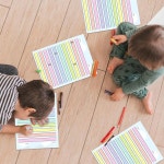 멀티 필기 양면, 라인 용지, 라이즈드 8.5x11 연습용 50매 컬러 손글씨 종이, 룰 와이드 인치 sklenice 50 : 너구리픽7호점