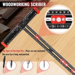 포지셔닝 자, 23.5인치 /59.7cm 조절 가능한 T-제곱, 다각도 측정 캐비닛 하드웨어 지그, 서랍 도어 홀 템플릿(블랙) Black : Amazing008