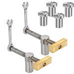 cm 벤치 도그 클램프 mm 스테인리스 스틸 황동 목공 데스크탑 스톱 작업대 빠른 고정 클립 개와 래칫 렌치 실버 KS2I7 : 킹비즈니스