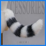 귀여운 줄무늬 여우 꼬리 인조 모피 봉제 여우 꼬리 코스프레 코스튬 소품, JK 소녀 로리타 파티 코스프레 액세서리, 할로윈 소품 : 더미래라이프