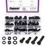 스레드 블랙 1-1/2 아연 모음 uss 등급 ~ 캡 나사 112피스 3/4 및... 3/8-16 사이즈 와셔 헤드 튼튼한 8 키트, 4가지 : THE VENUE9 더베뉴