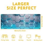 우아오아이아이스 게이밍 마우스 패드 하니콤 육각형 책상 매트 31.5X15.7 스티치 1 Bright Colorful Flowers : 유니버셜쇼핑1