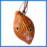 오카리나 6 홀 세라믹 전문 음악 애호가 미니 오카리나 끈 잎 스타일 디자인 악기 관광 기념품 : harangharang9