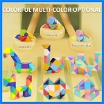 3D 퍼즐 Fidget 장난감 변형 가능한 큐브 아이 교육 장난감 Cubo Magico 24-72 세그먼트 매직 규칙 스네이크 스피드 큐브 아이를위한... 