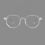 할리 Harley 다각 뿔테 안경테 투명안경테 H8902 C2 투명화이트 : OPTICAL MANIA