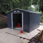 조립식농막 농기구 보관함 컨테이너 프리미어 4개 원목 모듈러 전송 화이트 싱글 데크박스 1 양문형 슬로프탑 장착 공구 증정 : 트러스상점