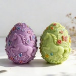 부활절 달걀 엠보싱 실리콘 몰드 재사용 가능 DIY 향초 석고 캔들 만들기 J5574 : 월드정보13