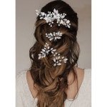 웨딩 헤어 액세서리 신부용 브라이드 핀 진주 크리스탈 헤어피스 신부 들러리 빈티지 장식 H6628-13 : 올마켓구