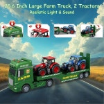 조이스위토이 25 u2019 용 대형 플랫베드 세미 트럭 장난감 - 트랙터 2개, 조명 및 사운드가 있는 마찰 동력 농장 차량 1대 3 - 3 4 5 6 7 8 세... 
