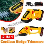 2--1 무선 울타리 트리머 전기 관목 키트 정원 마당 및 잔디밭용 충전식 배터리가 포함된 휴대용 에저 : 왠즈데이마켓