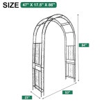 메탈 가든 아치 7.0피트 높이 X 4.5피트 와이드 장미 덩굴, 잔디 결혼식 신부 파티 장식식을 위한 아치웨이 아치형 트리엘리스 : 오션-브리지