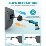 리트랙터블 가든 호스 릴 5/16인치 x 33피트, 벽걸이 3/4인치 황동 피팅 10 패턴 노즐, 자동 되감기 시스템, 길이 잠금 장치, 180 회전... 