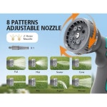 리트랙터블 가든 호스 릴 - 자동 슬로우 되감기 시스템이 장착된 80피트 벽걸이 헤비 듀티 워터 1/2인치, 노즐 2개, 180 스위벨 브래킷... 