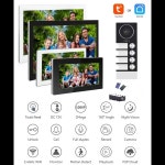 투야 와이파이 비디오 도어폰 빌딩 인터콤 키트 아파트 잠금 해제 710 인치 스크린 모니터 문짝 벨 앱 카드 234 : 제스113