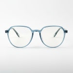 할리 HARLEY 동글이 뿔테안경테 얇고 가벼운뿔테 H5496 C5 투명블루 : OPTICAL MANIA