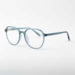 할리 HARLEY 동글이 뿔테안경테 얇고 가벼운뿔테 H5496 C5 투명블루 : OPTICAL MANIA