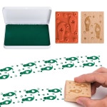 미젤루 세인트 패트릭의 날 르프레차운 발자국 우표, 잉크 패드가 있는 트랩 고무 그린 엘프 트랙스 발 도장, DIY 공예 저널 다이어리 용품 장식... 