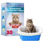 고양이 쓰레기통 라이너 드로스트링 XL (30개 가방) 39인치 x 17인치 슈퍼 점보 스크래치 방지 엑스트라 헤비 2밀리 일회용 가방 (30개)... 