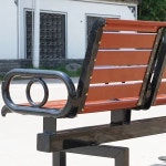 벤치 야외 3인용 팔걸이 플라스틱 벤치 공공용 알루미늄 등받이 우드 공원 야외 Bla 75 68 84cm : 아람채-힐트리움