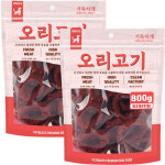 펫트리츠 가득하개 강아지 대용량간식 오리터키링, 800g, 2개 : 펫트리츠