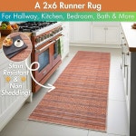 신성한 장인 세탁 가능한 2x6 러너 러그 복도 입구 주방 침실 욕실 및 세탁용 논슬립 : 럭키트레이드1