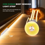 인체 센서 배터리 구동 COB 스트립 3MM 5MM 8MM 화이트/아이스 블루/핑크/옐로우/핑크 유연한 리본 로프 LED 캐비닛 라이트 : 세일마스터김