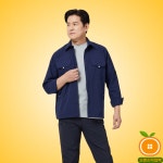 아트윈 A-2535 작업복 상의 춘하 근무복 잠재권축사 원단 셔츠형 점퍼 : 오렌지작업복