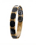 지원랩 자석 팔찌 패션 건강 팔찌 투톤 골드 블랙 남자 여자 악세사리 : 광성메디맥스