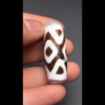 호환  희귀한 티베트 불교 오래된 마노 Dzi 3 Vajra 눈 구슬 목걸이 36mm G0507 : 노아하나둘