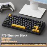 호환   AULA F75 RGB LED 조명 PC 맞춤형 Bluetooth 무선 2.4G Type-C 유선 게임용 식 스위치 75% 키보드 82 키 위트 : 모아모두샹
