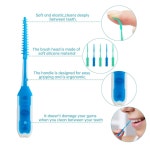 ACSKD 200팩 덴탈 픽, 부드러운 실리콘 혼합 치간 치아 치실 브러시, 일회용 색상 : 온슈어데이
