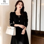 비비디아 여성 고급 슬림핏 긴팔 정장 롱 원피스 하객룩 오피스룩 (S~2XL) 5598 : 주식회사키즈목마