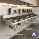 주방 스토리지 랙 다기능 커팅 보드 홀더 벽 스파이스 조미료 구성 : mono market