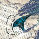 호환  1 세트 오카리나 블루 12 홀 알토 C 초보자를 악기 휴대용 전통 민족 오카리나 악기 : 노아파팡