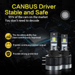 호환  2Pcs H15 자동차 LED 헤드 라이트 전구 12000LM 슈퍼 화이트 라이트 DRL Canbus 아우디 A3 A5 A6 VW 골프 6 7 Tiguan Cla250 하... 